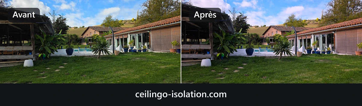 Un avant/après assemblé par Poids Plume : deux photos côte à côte, étiquettes Avant et Après, nom du site en légende.